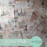 Kit de papeles; Vintage Paris
