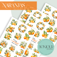 Plancha de Stickers: Naranjas