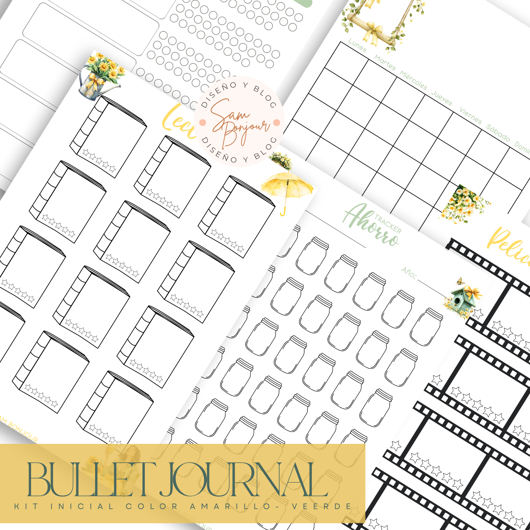Archivos Digitales: Kit de Inicio Bullet Journal Amarillo