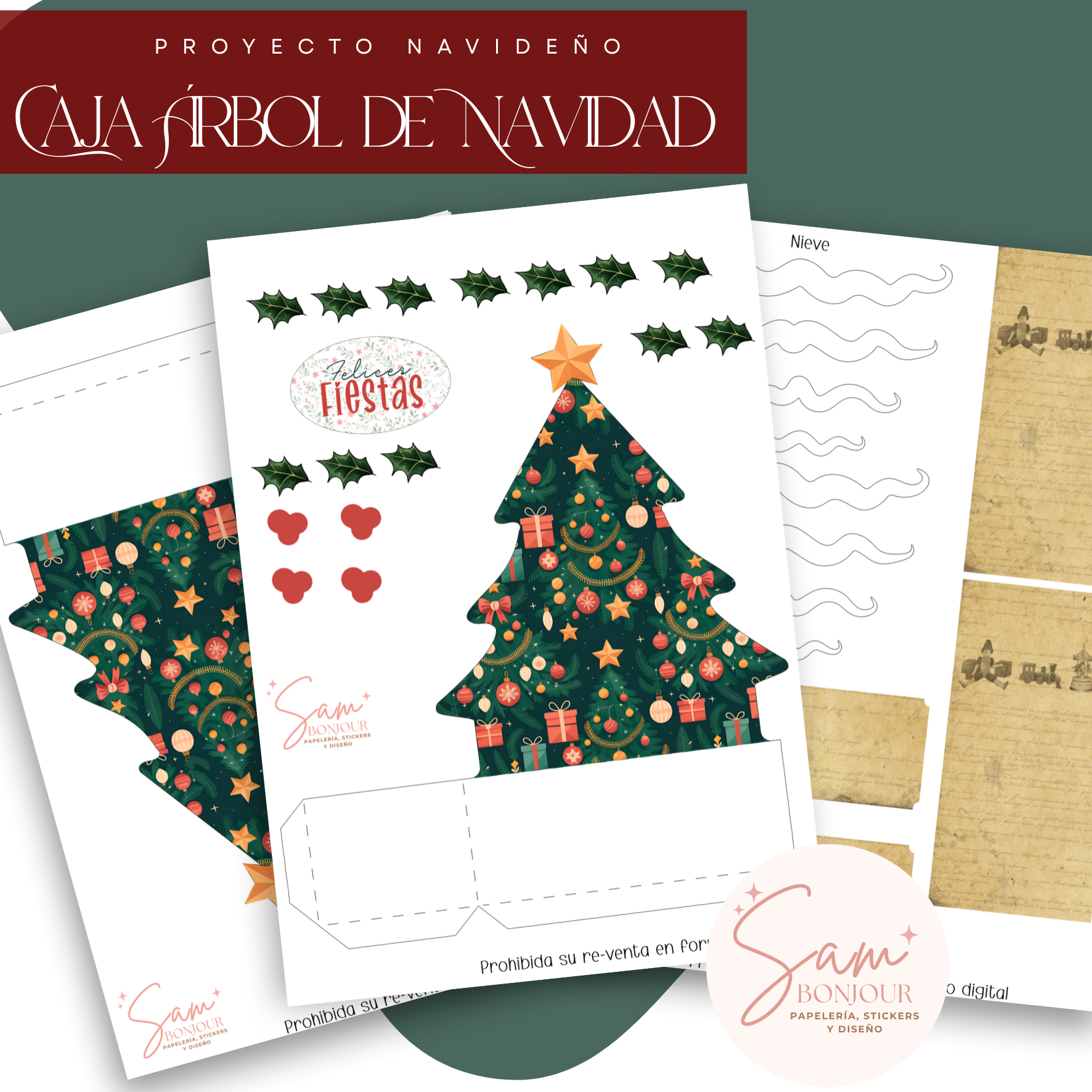 Archivo Digital: Cajita Arbol de Navidad - Imagen 2