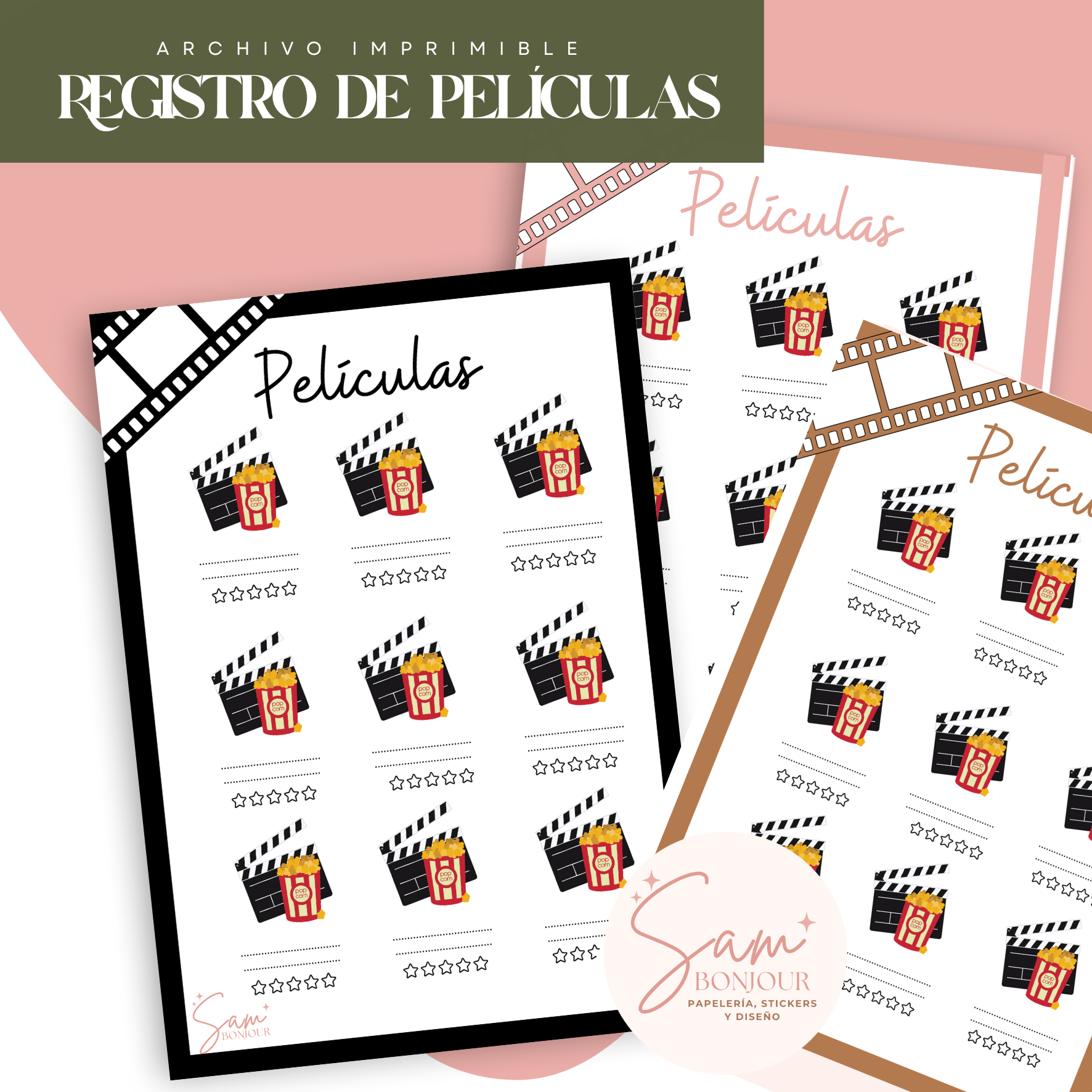 Imprimible: Registro de peliculas